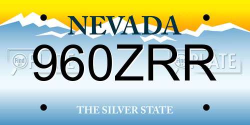 960ZRR Nevada License Plate