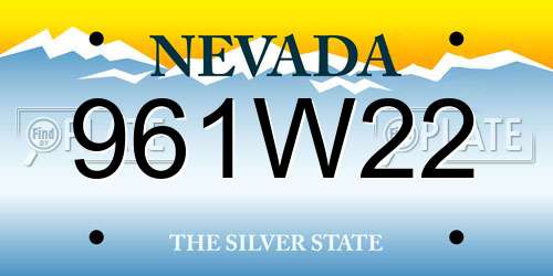 961W22 Nevada License Plate