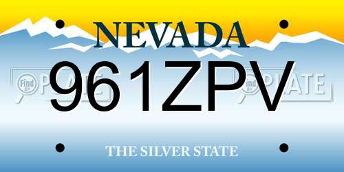 961ZPV Nevada License Plate
