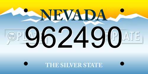 962490 Nevada License Plate