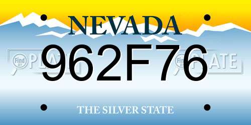 962F76 Nevada License Plate
