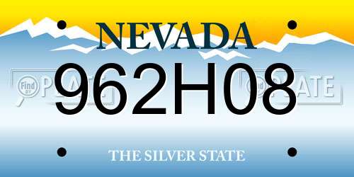 962H08 Nevada License Plate