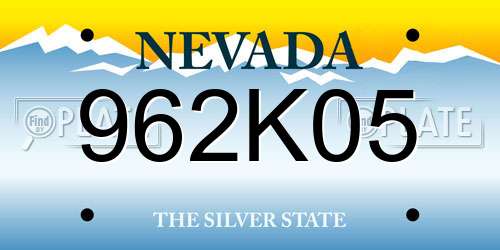 962K05 Nevada License Plate