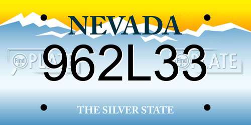 962L33 Nevada License Plate