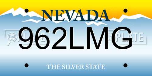 962LMG Nevada License Plate