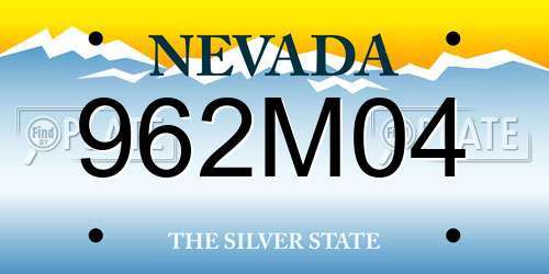962M04 Nevada License Plate