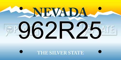 962R25 Nevada License Plate