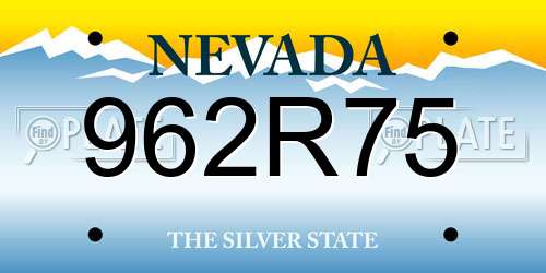 962R75 Nevada License Plate
