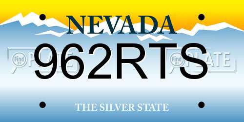 962RTS Nevada License Plate