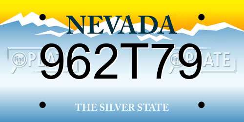 962T79 Nevada License Plate