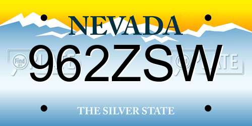 962ZSW Nevada License Plate
