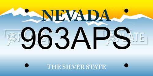 963APS Nevada License Plate