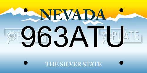 963ATU Nevada License Plate