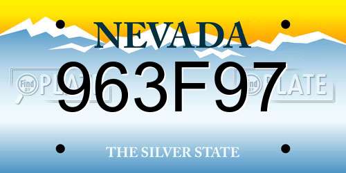 963F97 Nevada License Plate