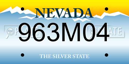 963M04 Nevada License Plate