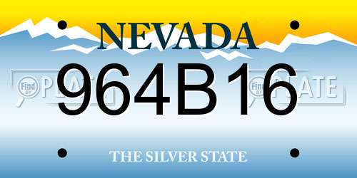 964B16 Nevada License Plate