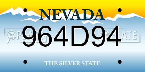 964D94 Nevada License Plate