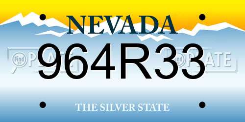 964R33 Nevada License Plate