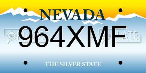 964XMF Nevada License Plate