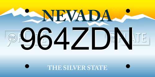 964ZDN Nevada License Plate