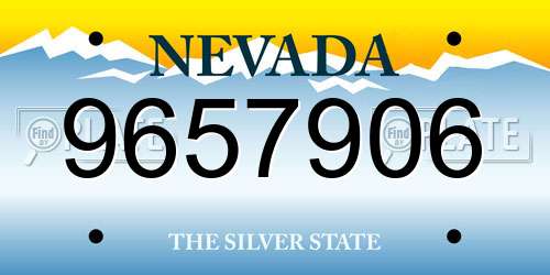 9657906 Nevada License Plate