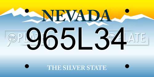 965L34 Nevada License Plate