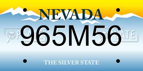 965M56 Nevada License Plate