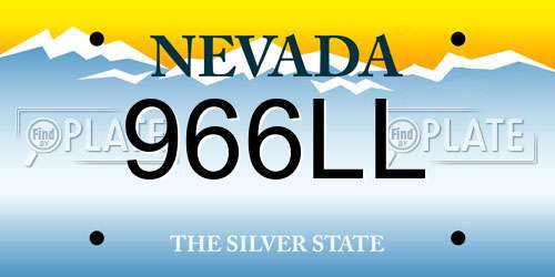 966LL Nevada License Plate