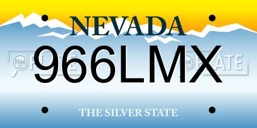 966LMX Nevada License Plate