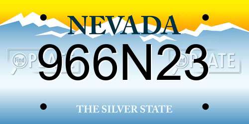 966N23 Nevada License Plate
