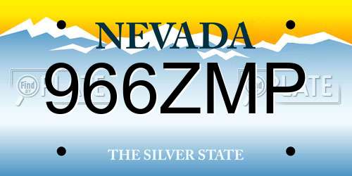 966ZMP Nevada License Plate