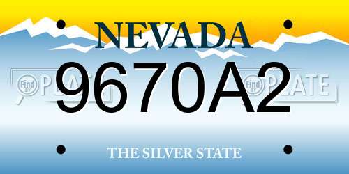 9670A2 Nevada License Plate