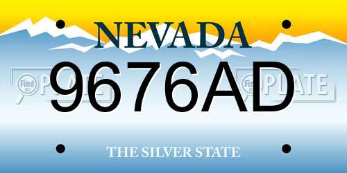9676AD Nevada License Plate