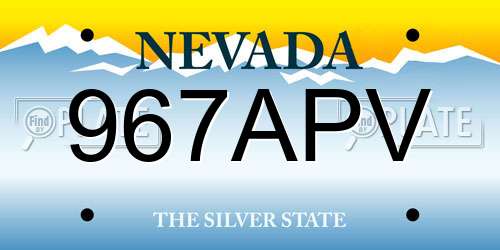 967APV Nevada License Plate