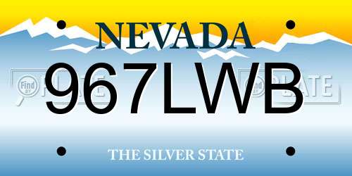 967LWB Nevada License Plate