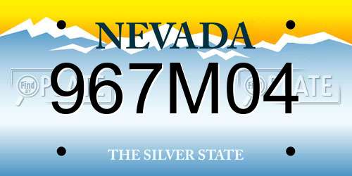 967M04 Nevada License Plate