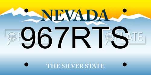 967RTS Nevada License Plate