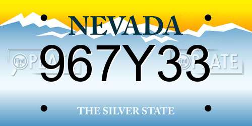 967Y33 Nevada License Plate