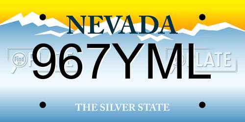 967YML Nevada License Plate