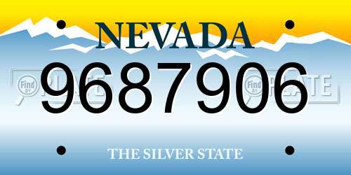 9687906 Nevada License Plate