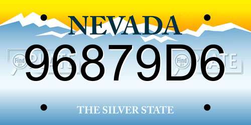 96879D6 Nevada License Plate