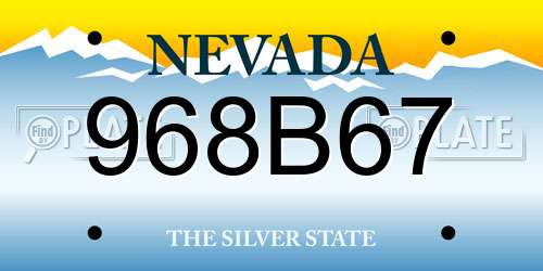 968B67 Nevada License Plate