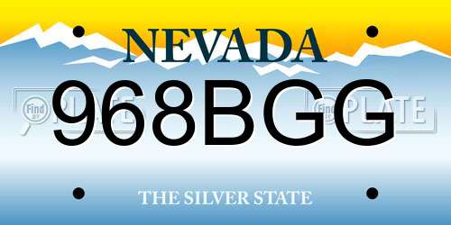 968BGG Nevada License Plate
