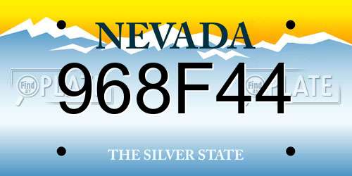 968F44 Nevada License Plate