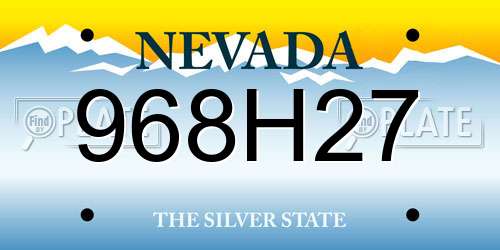 968H27 Nevada License Plate