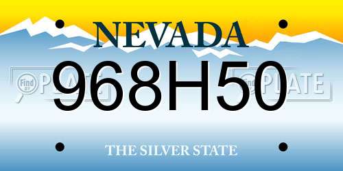 968H50 Nevada License Plate