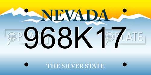 968K17 Nevada License Plate