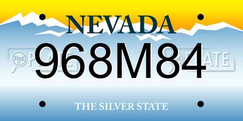 968M84 Nevada License Plate