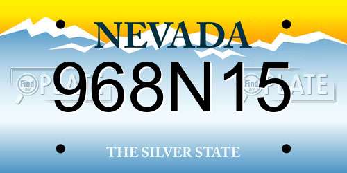 968N15 Nevada License Plate