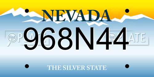 968N44 Nevada License Plate
